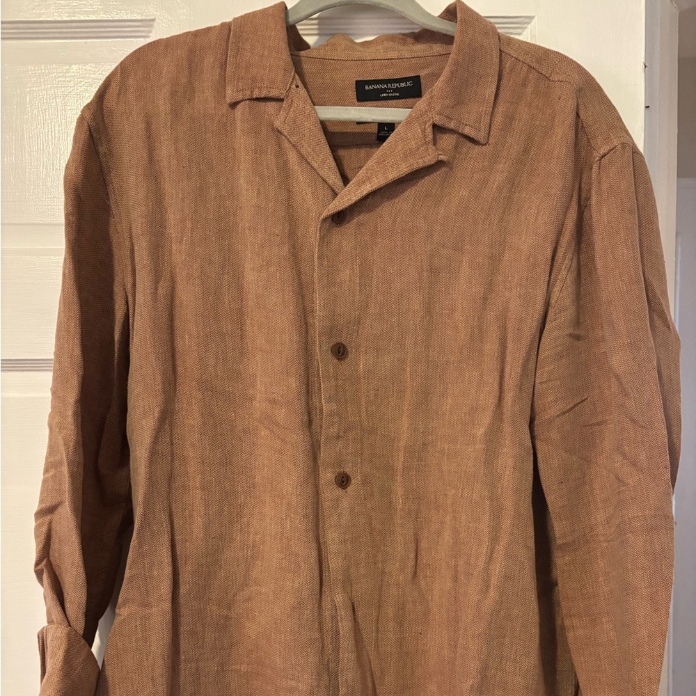 Banana Republic Tan Lightweight Shirt L